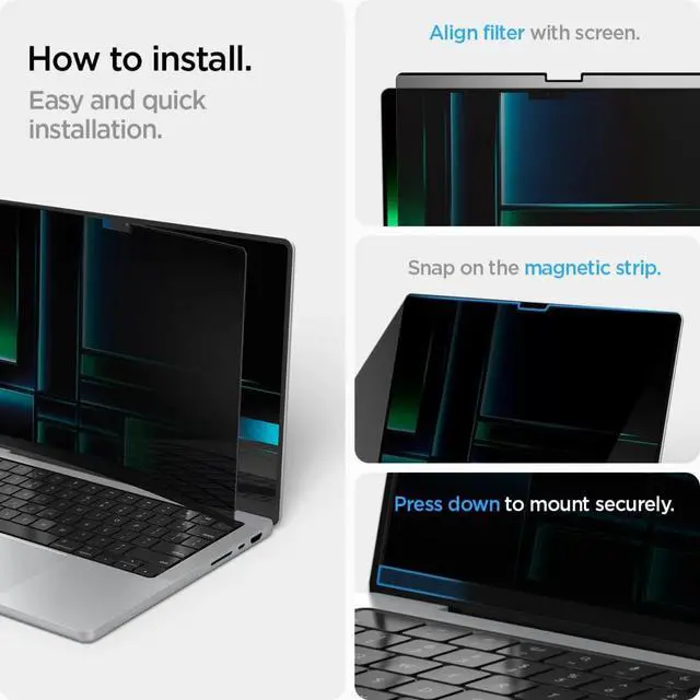 Alt view image 4 of 6 - Privacy Filter Screen Protector [SafeView] designed for MacBook Pro 14 inch