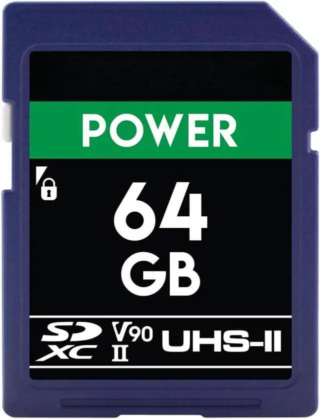 Main image of Power 64GB SDXC UHS-II Memory Card 300MB/s Read, 250MB/s Write | Ideal for 8K, 4K, HDR, and 360 Video