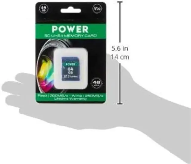 Alt view image 5 of 6 - Power 64GB SDXC UHS-II Memory Card 300MB/s Read, 250MB/s Write | Ideal for 8K, 4K, HDR, and 360 Video