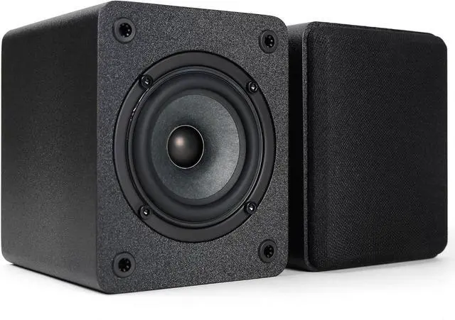 Alt view image 4 of 6 - Passive Bookshelf Speakers, 3-Inch Woofer, 0.75-Inch Tweeter, Wall Mountable, Pair, Black