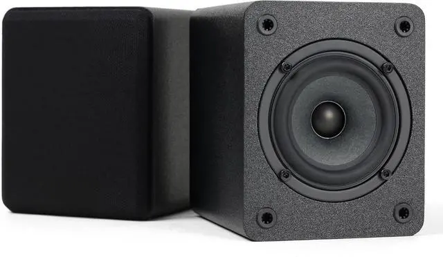Alt view image 6 of 6 - Passive Bookshelf Speakers, 3-Inch Woofer, 0.75-Inch Tweeter, Wall Mountable, Pair, Black