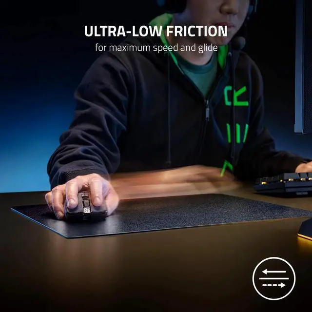 Alt view image 2 of 6 - Gaming Mouse Mat: Beaded, Textured Hard Surface - Large Surface Area - Thin Form Factor - Anti-Slip Base - Classic Black