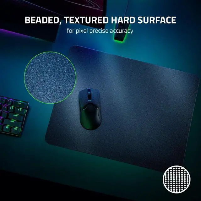 Alt view image 3 of 6 - Gaming Mouse Mat: Beaded, Textured Hard Surface - Large Surface Area - Thin Form Factor - Anti-Slip Base - Classic Black