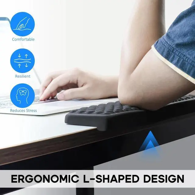 Alt view image 2 of 6 - Desk Elbow Pad for Desk 2 Pack, Soft Memory Foam Elbow Support Padding with Non-Slip Base,Black