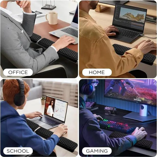 Alt view image 5 of 6 - Desk Elbow Pad for Desk 2 Pack, Soft Memory Foam Elbow Support Padding with Non-Slip Base,Black