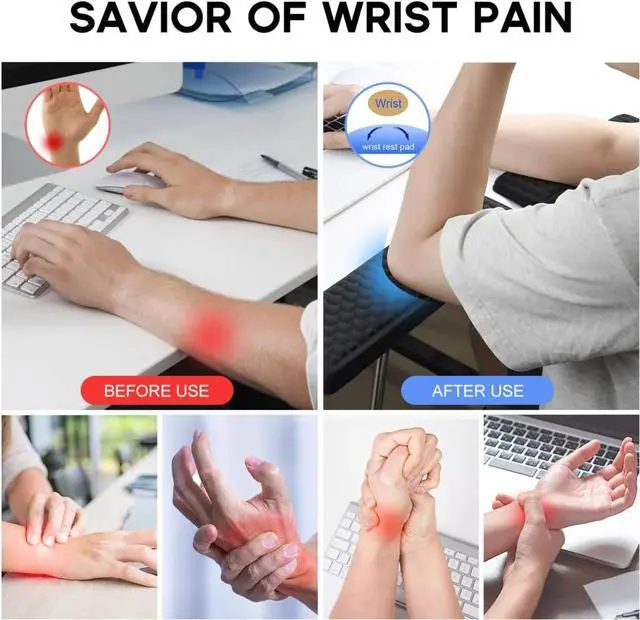 Alt view image 6 of 6 - Desk Elbow Pad for Desk 2 Pack, Soft Memory Foam Elbow Support Padding with Non-Slip Base,Black