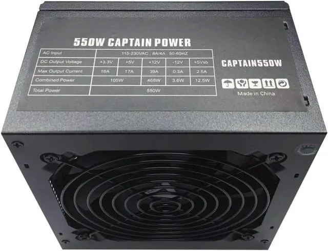 Alt view image 4 of 6 - CAPTAIN550 ATX Power Supply with All Black Cables