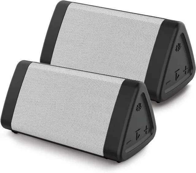 Main image of Bluetooth Speaker, 2 Pack Portable Wireless , 10 Watts, Crystal Clear Stereo Sound, IPX5 Water Resistant (White-Dual)