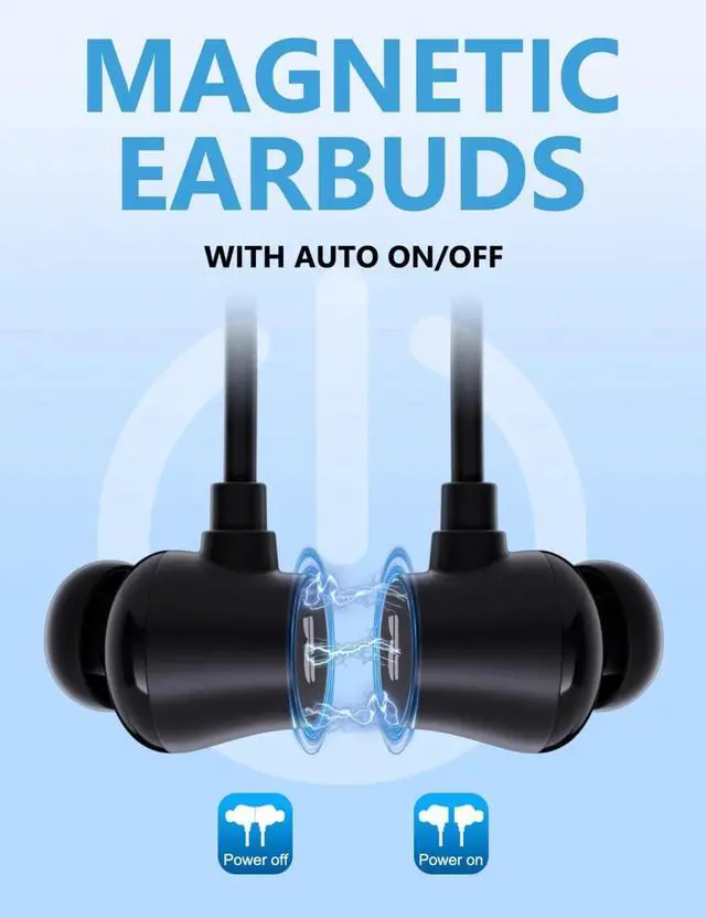 Alt view image 4 of 4 - Active Noise Cancelling Headphones, In-ear Magnetic Neckband Earbuds 60Hrs Playtime, IPX6 Sweatproof ANC Earphones