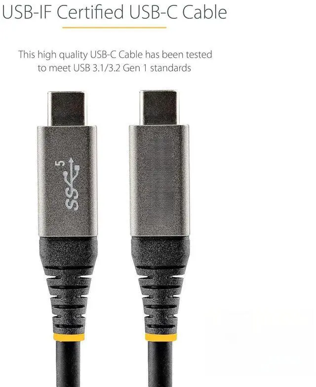 Alt view image 3 of 6 - 6ft (2m) USB C Cable 5Gbps - Durable USB-C Cable - USB 3.2 Gen 1 Type-C Cable - 100W (5A) Power Delivery Charging