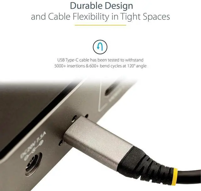 Alt view image 4 of 6 - 6ft (2m) USB C Cable 5Gbps - Durable USB-C Cable - USB 3.2 Gen 1 Type-C Cable - 100W (5A) Power Delivery Charging