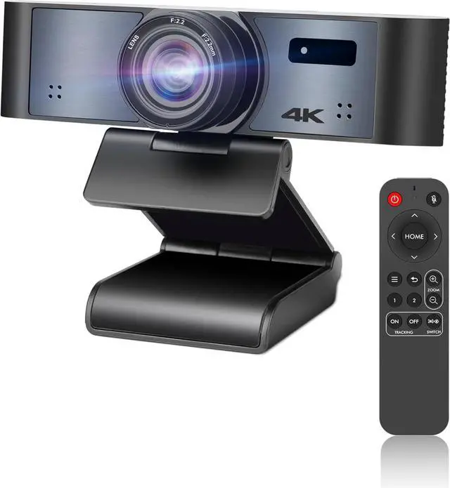 Main image of 4K Webcam with Remote, RC16 Computer Camera with Microphone,1080p 60fps FHD,AI Tracking,Privacy Cover