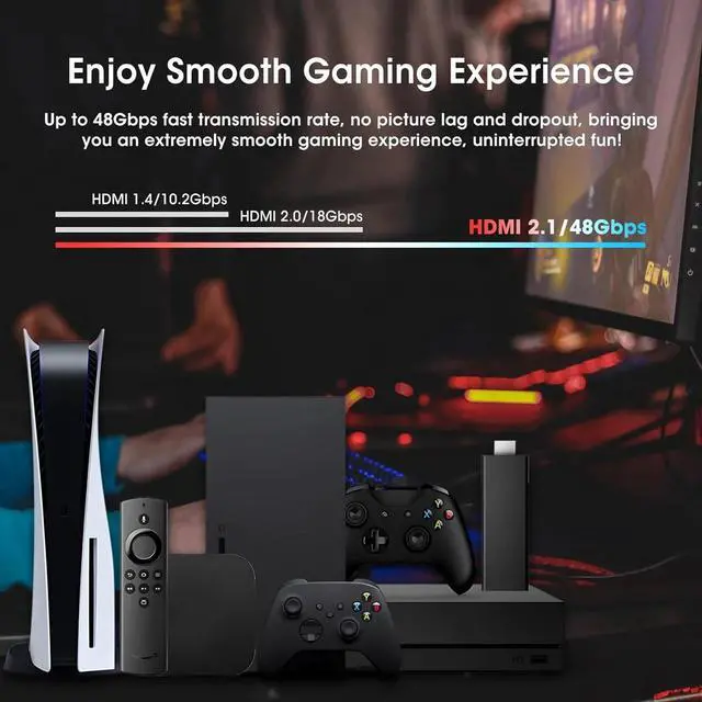 Alt view image 5 of 6 - 4 in 1 Out 8K HDMI 2.1 Switch 4 Port 8K@60HZ 4K@120Hz HDMI Switcher Box with Remote Support 48Gbps