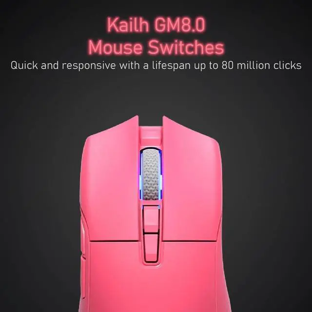 Alt view image 5 of 6 - M31R Wireless Gaming Mouse, Triple Mode 2.4G/ Bluetooth/USB-C Detachable Cable Gaming Mouse,GM8.0 Mouse Switches - Pink