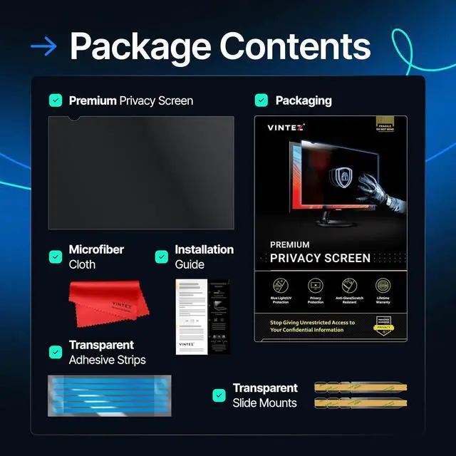 Alt view image 5 of 6 - [2 Pack] 24 Inch 16:9 Privacy Screen for Computer Monitor and Laptop - Anti Glare Protector Film Blue Light Filter Eye Protection - Computer Screen Privacy Shield