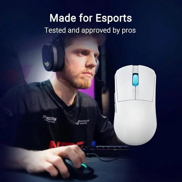 Alt view image 2 of 5 - Mini Wireless Gaming Mouse Small Compact Design, 49g Lightweight, Esports & FPS Gaming, Pro-Approved, White