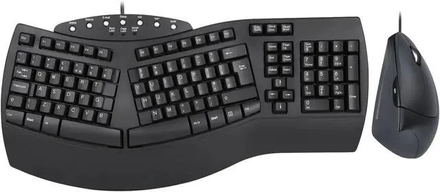 Main image of PERIDUO-512B, Wired Ergonomic Keyboard and Vertical Mouse Combo - USB - Black