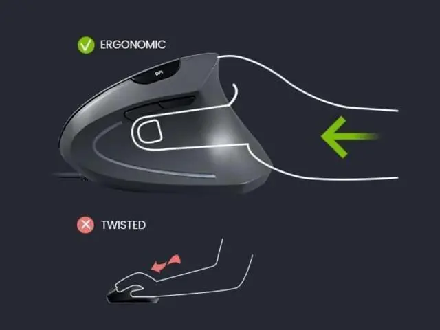 Alt view image 6 of 6 - PERIDUO-512B, Wired Ergonomic Keyboard and Vertical Mouse Combo - USB - Black