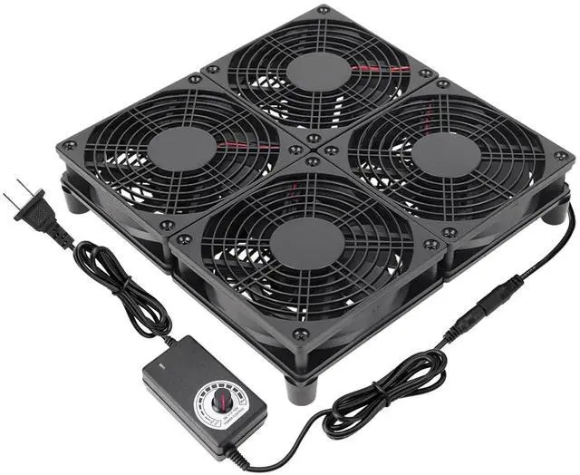 Main image of Router Laptop Cooling pad 4X 120mm Computer Fan with AC Plug Variable Speed Fan