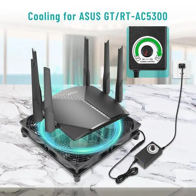 Alt view image 4 of 6 - Router Laptop Cooling pad 4X 120mm Computer Fan with AC Plug Variable Speed Fan