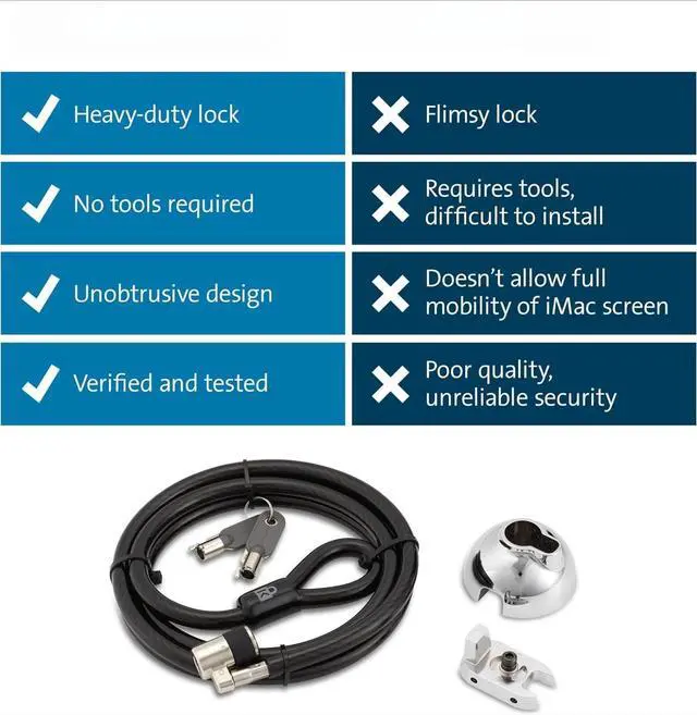 Alt view image 6 of 6 - SafeDome Cable Lock for iMac 24 inch 2021 (K68995WW), Silver