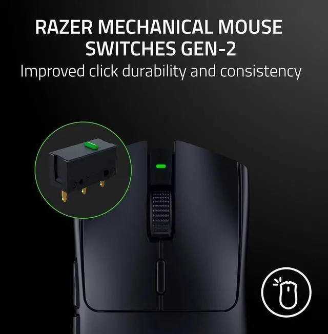 Alt view image 5 of 6 - V3 HyperSpeed Wireless Esports Gaming Mouse: 82g Lightweight - Up to 280 Hr Battery - Classic Black