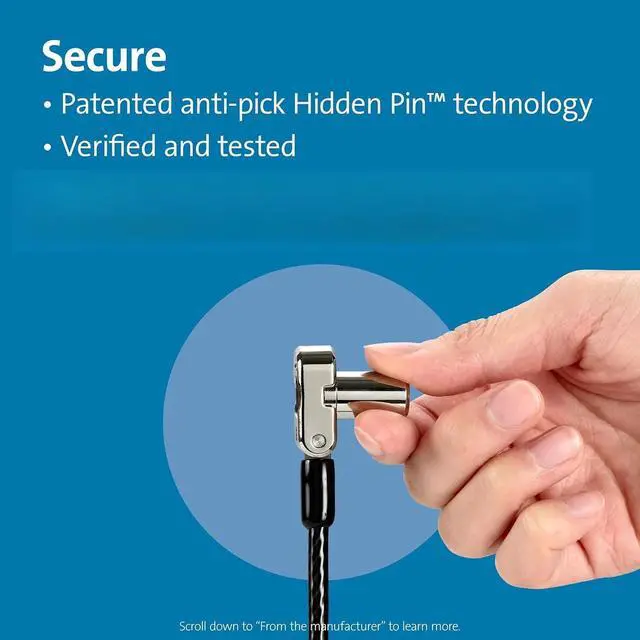 Alt view image 4 of 5 - Universal 3-in-1 Keyed Cable Lock - Twin Lockheads for Laptops & Other Devices (K63380WW)