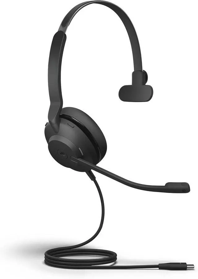 Main image of Wired Headset, USB-C, Mono, Black  Lightweight, Portable Telephone Headset with 2 Built-in Microphones