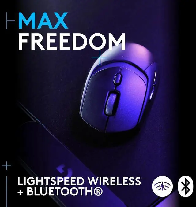 Alt view image 3 of 6 - Wireless Gaming Mouse, Lightweight, Hero 25K Sensor, 86g & 300+ hr Battery Life with AA Battery - Black