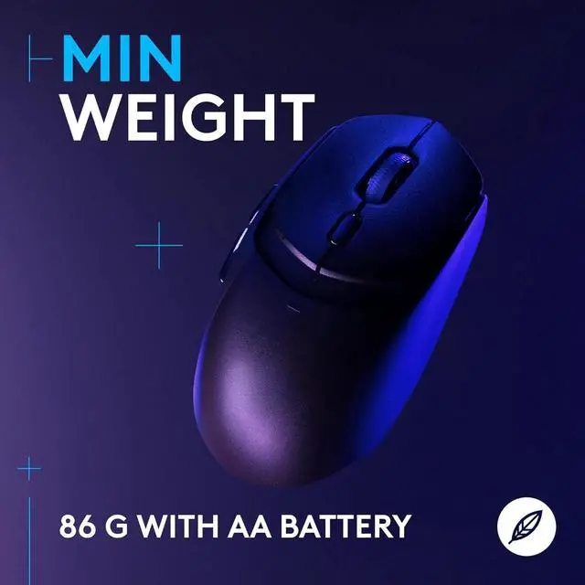 Alt view image 5 of 6 - Wireless Gaming Mouse, Lightweight, Hero 25K Sensor, 86g & 300+ hr Battery Life with AA Battery - Black