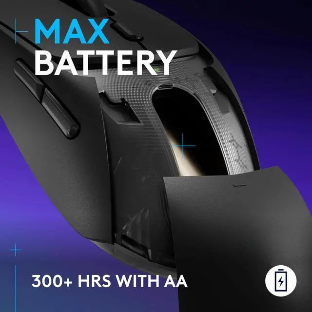 Alt view image 6 of 6 - Wireless Gaming Mouse, Lightweight, Hero 25K Sensor, 86g & 300+ hr Battery Life with AA Battery - Black