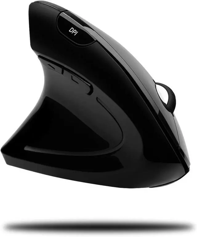 Alt view image 3 of 6 - iMouse E90 - Wireless Left-Handed Vertical Ergonomic Mouse, Black