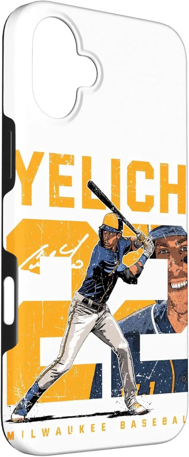 Alt view image 6 of 6 - iPhone 16 Number and Portrait Christian Yelich Milwaukee MLBPA Case