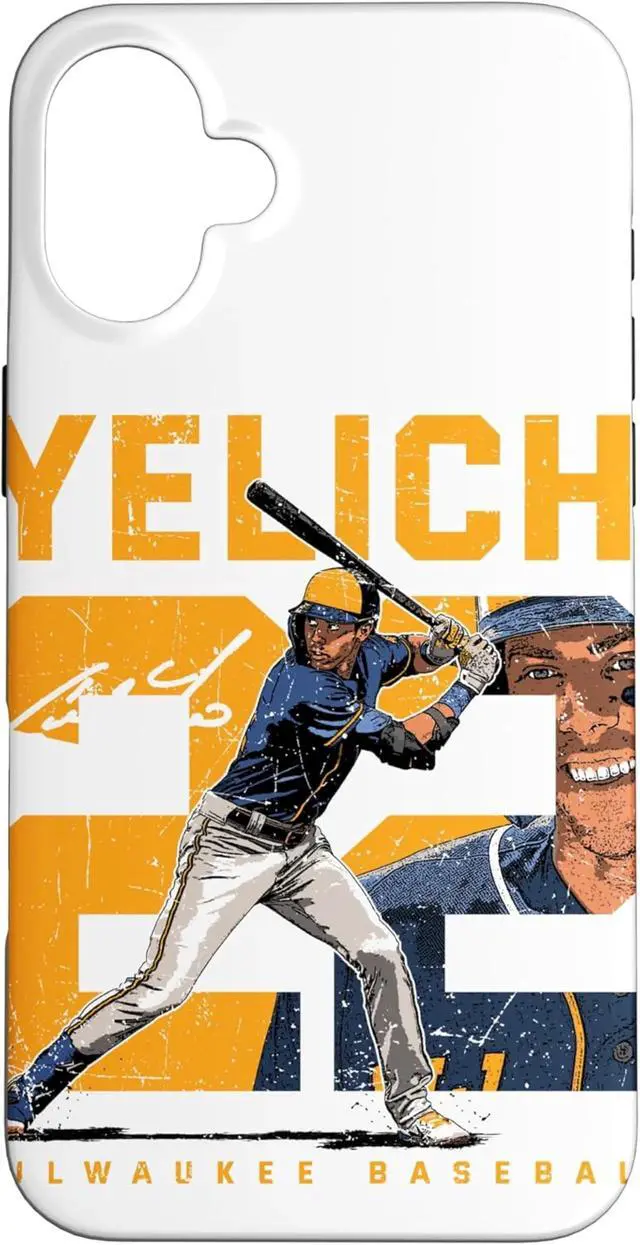 Alt view image 4 of 6 - iPhone 16 Number and Portrait Christian Yelich Milwaukee MLBPA Case