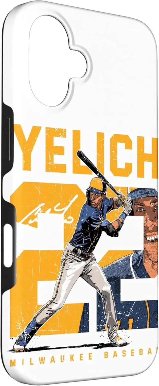 Alt view image 3 of 6 - iPhone 16 Number and Portrait Christian Yelich Milwaukee MLBPA Case