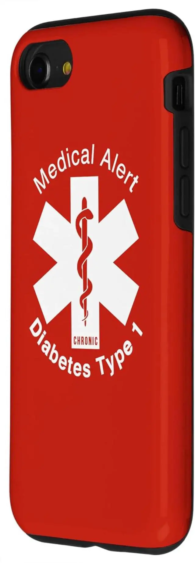 Alt view image 2 of 6 - iPhone SE / 7 / 8 Type 1 Diabetes Medical Alert (RED) Case