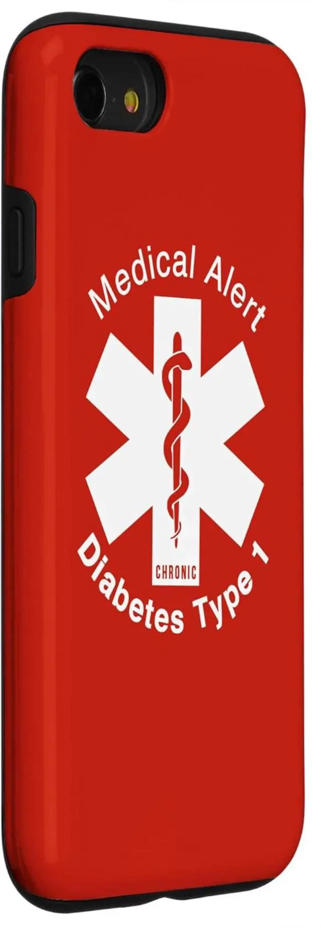 Alt view image 3 of 6 - iPhone SE / 7 / 8 Type 1 Diabetes Medical Alert (RED) Case