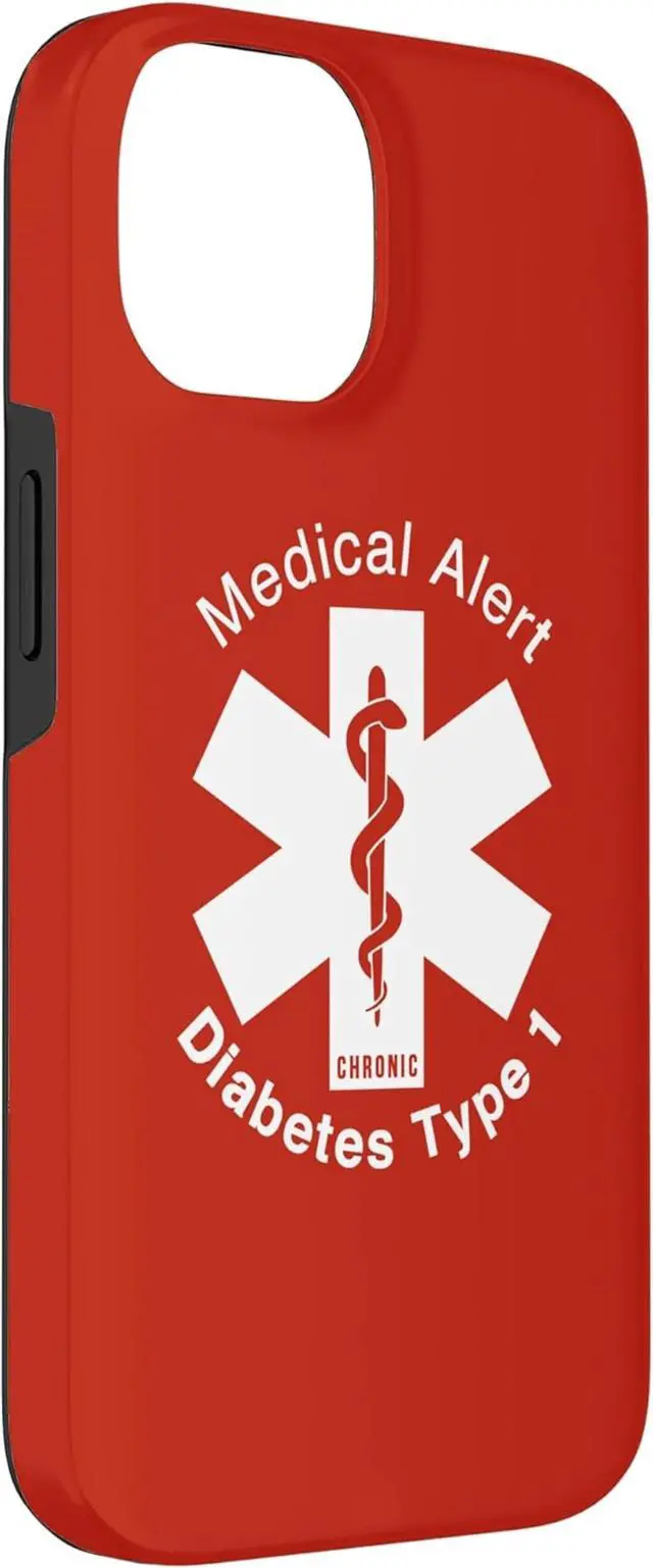 Alt view image 6 of 6 - iPhone SE / 7 / 8 Type 1 Diabetes Medical Alert (RED) Case