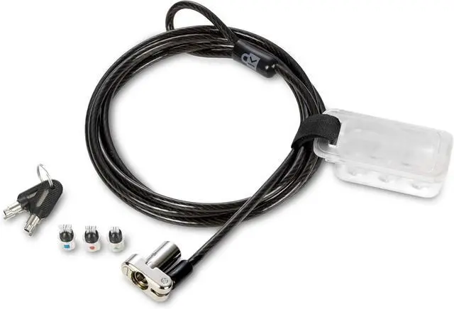 Main image of 3-in-1 Keyed Laptop Locking Cable, Computer Security Keyed Lock, T-bar, Nano, Wedged-shaped (K62318WW)