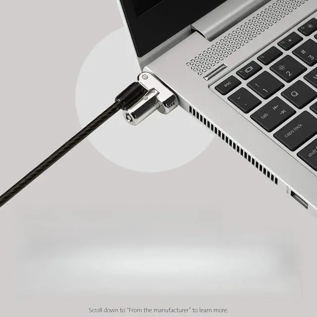 Alt view image 5 of 6 - 3-in-1 Keyed Laptop Locking Cable, Computer Security Keyed Lock, T-bar, Nano, Wedged-shaped (K62318WW)