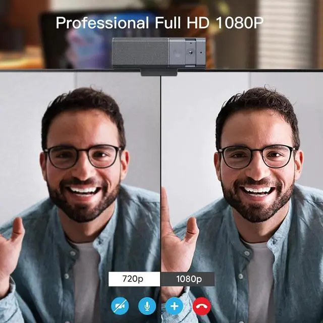 Alt view image 4 of 6 - 3 in 1 1080P Webcam with Microphone & Speaker, USB Camera for Video Conferencing/Gaming Live, Built-in Privacy Cover