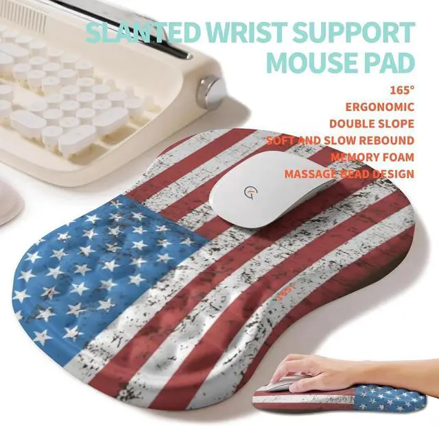 Alt view image 3 of 6 - 2-in-1 Ergonomic Set, Wave Rise Keyboard Wrist Rest and Massage Bulge Slope Mouse Pad Wrist Support,Black