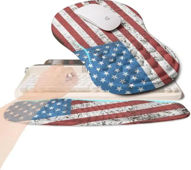 Main image of 2-in-1 Ergonomic Set, Wave Rise Keyboard Wrist Rest and Massage Bulge Slope Mouse Pad Wrist Support,Black