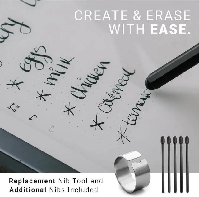 Alt view image 4 of 4 - 2 Pen Replacement with Digital Eraser + 5 Tips | 4096 Pressure Level Sensitivity & Palm Rejection