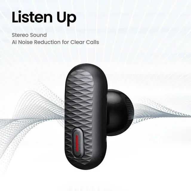 Alt view image 6 of 6 - Bluetooth Headphones, Open Ear Wireless Earbuds with Easy Touch, IPX4 Water Resistant & Sweatproof, AI Noise Reduction