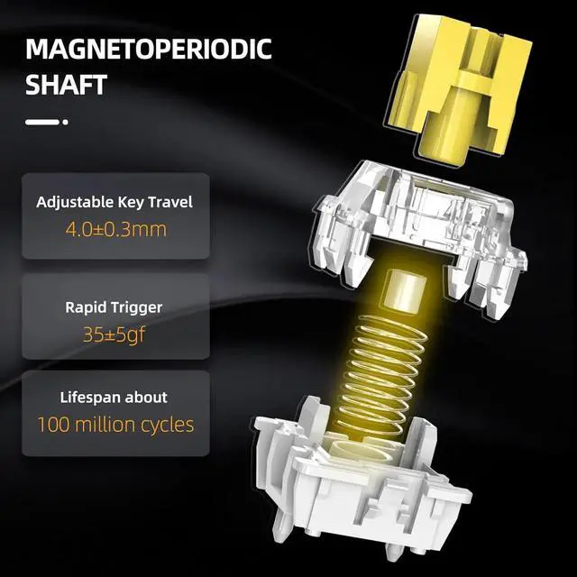 Alt view image 3 of 6 - FOR87 Keys Wired Magnetic Keyboard, RGB, hot Swappable Rapid Trigger Gaming Keyboard for Win/Mac/Gamer-Black