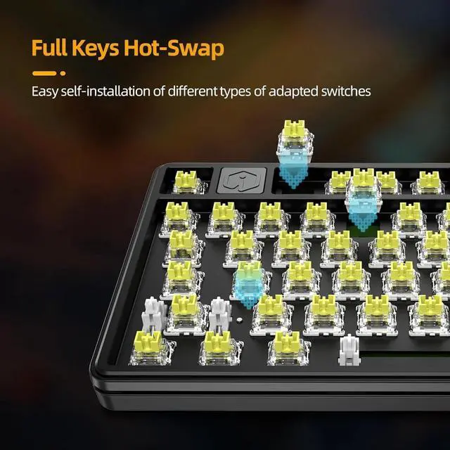 Alt view image 4 of 6 - FOR87 Keys Wired Magnetic Keyboard, RGB, hot Swappable Rapid Trigger Gaming Keyboard for Win/Mac/Gamer-Black