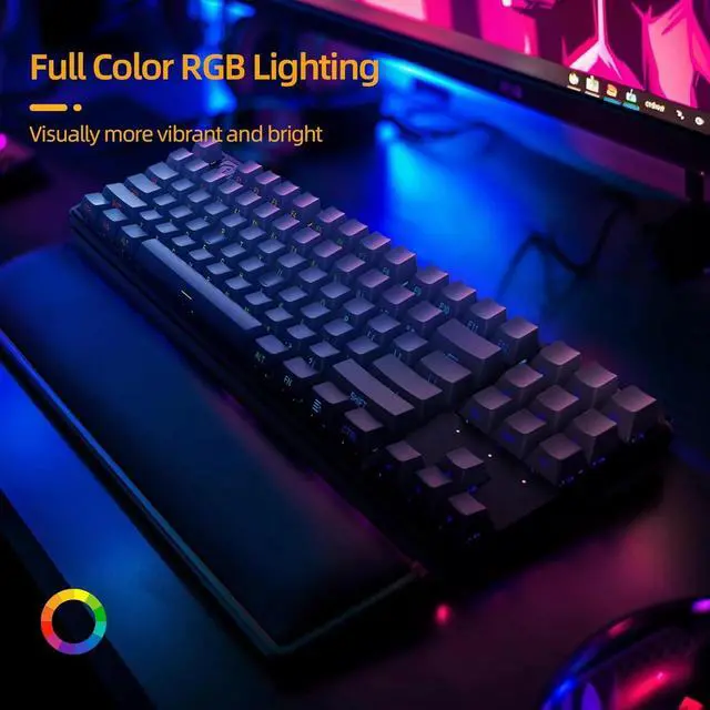 Alt view image 5 of 6 - FOR87 Keys Wired Magnetic Keyboard, RGB, hot Swappable Rapid Trigger Gaming Keyboard for Win/Mac/Gamer-Black