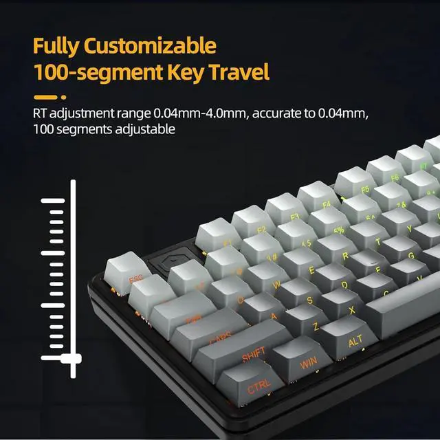 Alt view image 6 of 6 - FOR87 Keys Wired Magnetic Keyboard, RGB, hot Swappable Rapid Trigger Gaming Keyboard for Win/Mac/Gamer-Black