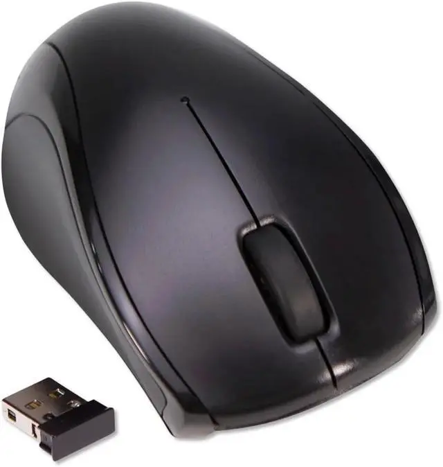 Main image of Compact Mouse, 2.4 GHz Frequency/26 ft Wireless Range, Left/Right Hand Use, Black